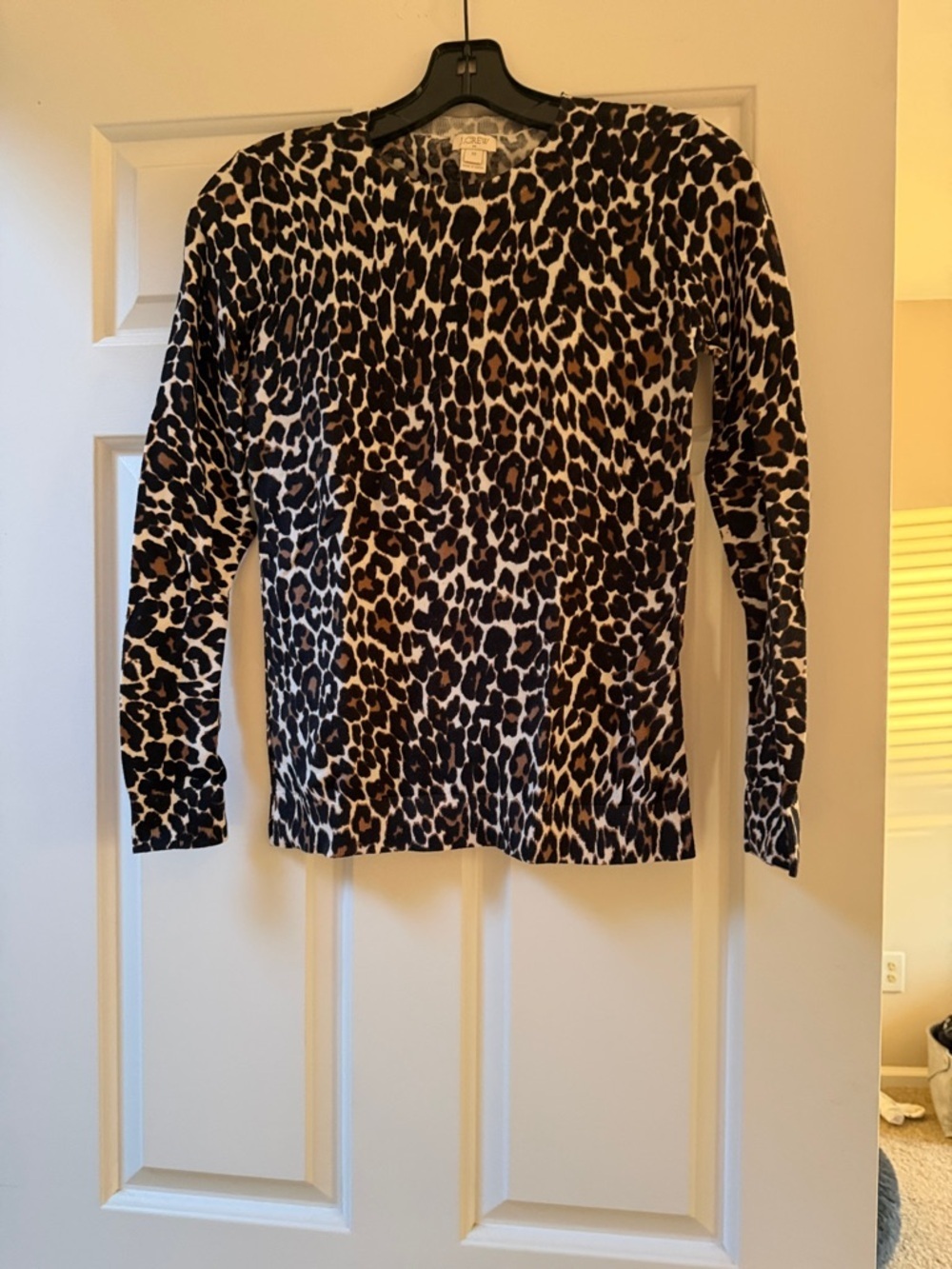J. Crew Animal Print Sweater in Black, White & Brown